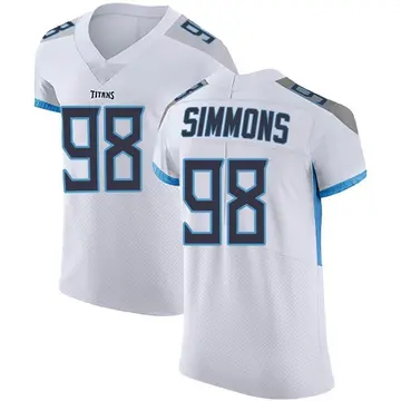 Limited Women's Jeffery Simmons White Road Jersey - #98 Football Tennessee  Titans 100th Season Vapor Untouchable