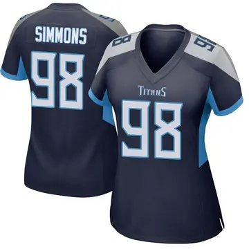 Limited Youth Jeffery Simmons Navy Blue Home Jersey - #98 Football  Tennessee Titans 100th Season Vapor Untouchable Size S(10-12)